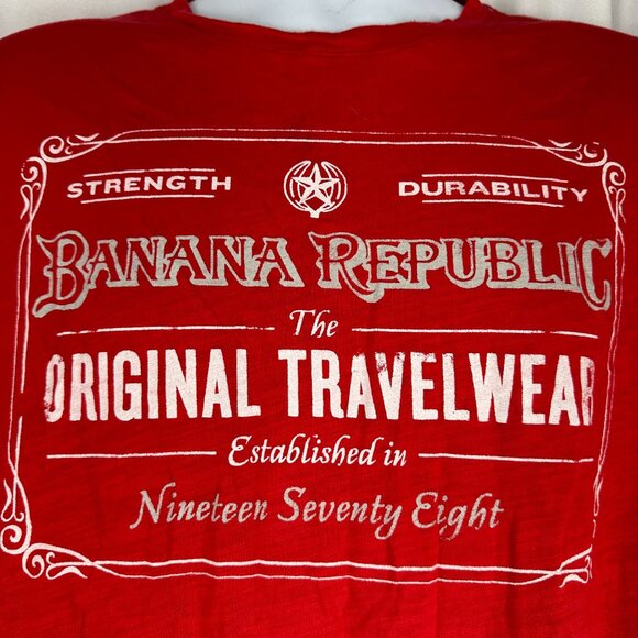 Banana Republic Men's Graphic T-Shirt Size XL Red Short Sleeved Crew Neck - Picture 2 of 6